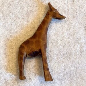 Wooden Carved Giraffe - Approximately 4” Tall